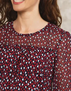 Online Blouse volant noir motif Chemisiers & Blouses|Hauts