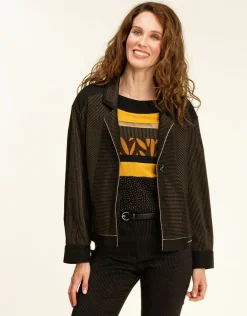 Sale Blouson chic noir, bronze Habillées|Vestes
