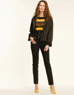 Sale Blouson chic noir, bronze Habillées|Vestes
