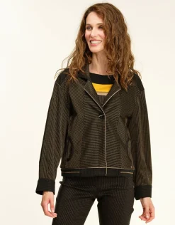 Sale Blouson chic noir, bronze Habillées|Vestes