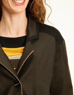 Sale Blouson chic noir, bronze Habillées|Vestes