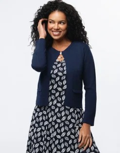 Sale Boléro en maille marine Gilets|Pulls
