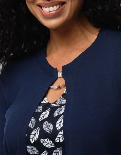 Sale Boléro en maille marine Gilets|Pulls