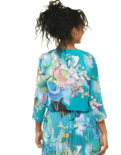 Online Boléro imprimé bleu Chemisiers & Blouses|Hauts