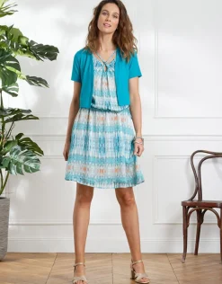 Fashion Boléro stretch bleu Chemisiers & Blouses|Hauts