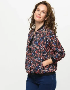 Sale Bombers noir feuillage Casual|Vestes
