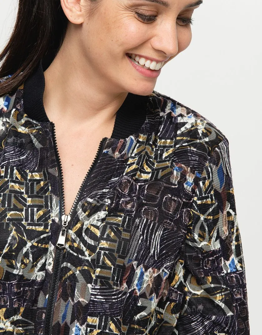 New Bombers résille imprimé Casual|Vestes