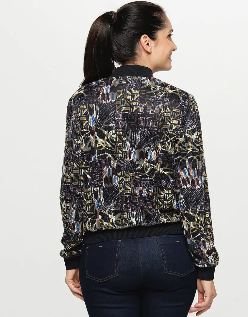 New Bombers résille imprimé Casual|Vestes