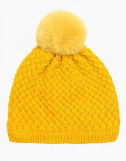 Sale Bonnet ocre pompon Accessoires