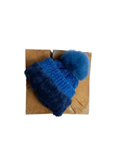 Online Bonnet pompon bleu Accessoires