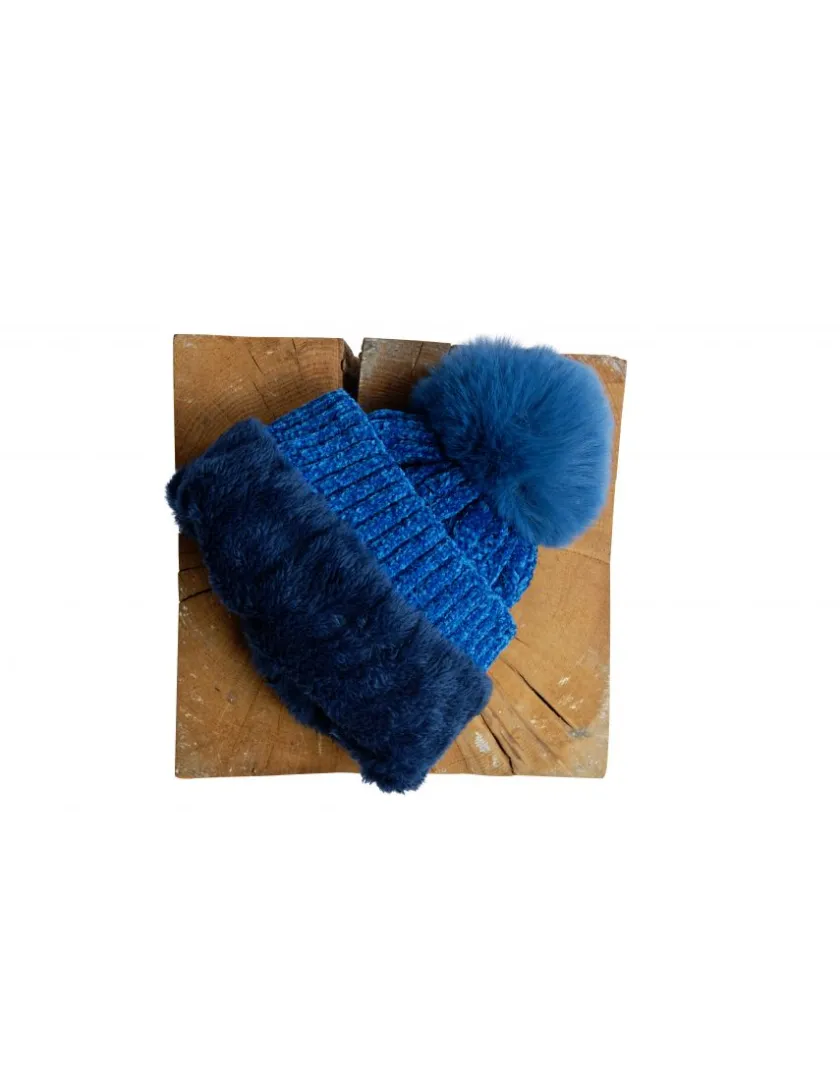 Online Bonnet pompon bleu Accessoires