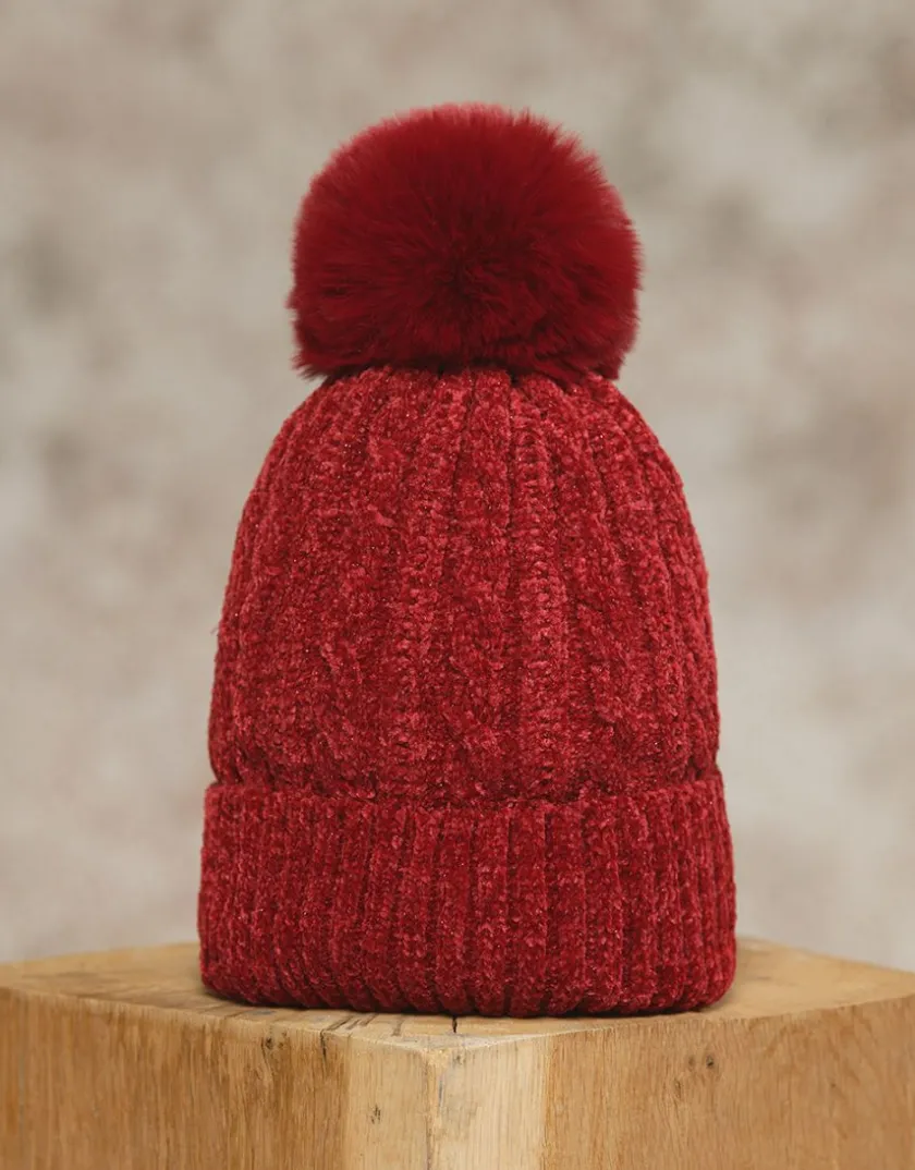 Clearance Bonnet pompon rouge Accessoires
