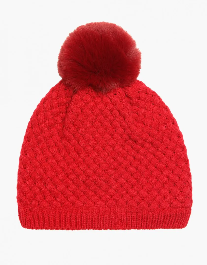 Fashion Bonnet rouge pompon Accessoires