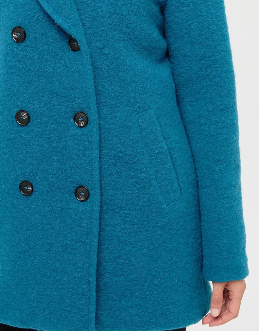Sale Caban laine bleu canard Manteaux|Parkas