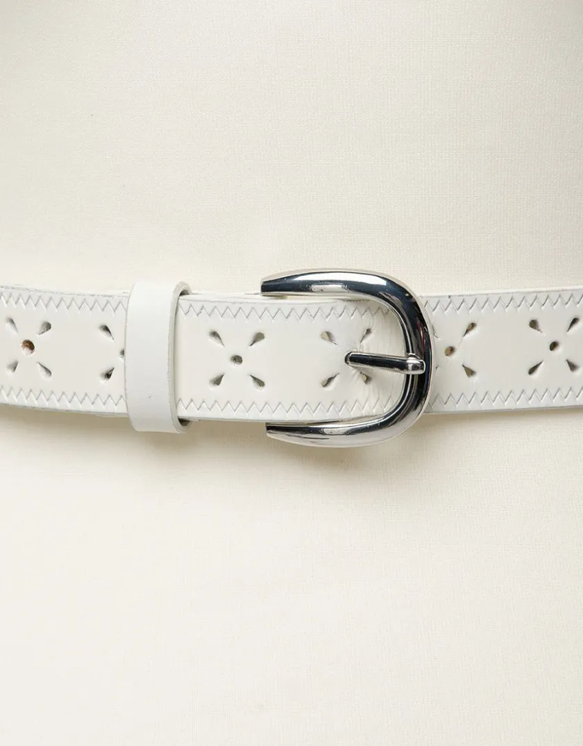 New Ceinture cuir écru Maroquinerie|Accessoires
