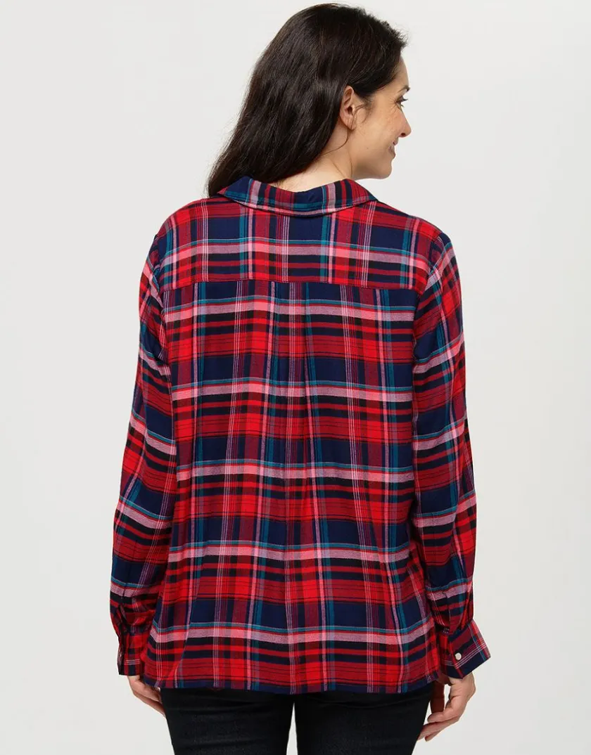 Fashion Chemise carreaux rouge Chemisiers & Blouses|Hauts