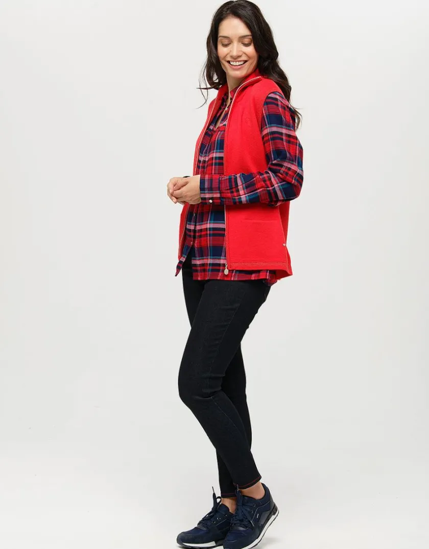Fashion Chemise carreaux rouge Chemisiers & Blouses|Hauts