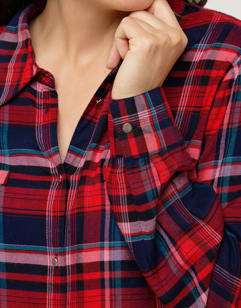 Fashion Chemise carreaux rouge Chemisiers & Blouses|Hauts