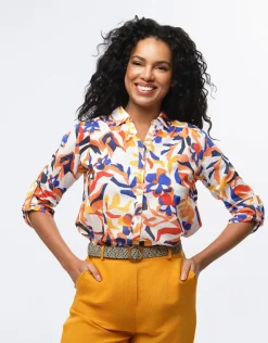 New Chemise coton imprimé Chemisiers & Blouses|Hauts