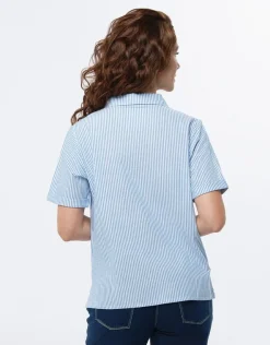 Outlet Chemise coton rayé bleu Chemisiers & Blouses|Hauts
