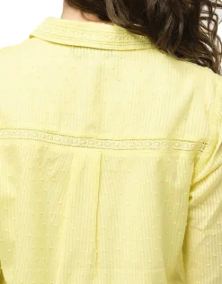 Fashion Chemise vert anis coton Chemisiers & Blouses|Hauts