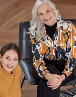 Discount Chemisier à motifs ocre Chemisiers & Blouses|Hauts