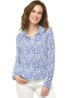 Sale Chemisier bleu fleuri Chemisiers & Blouses|Hauts