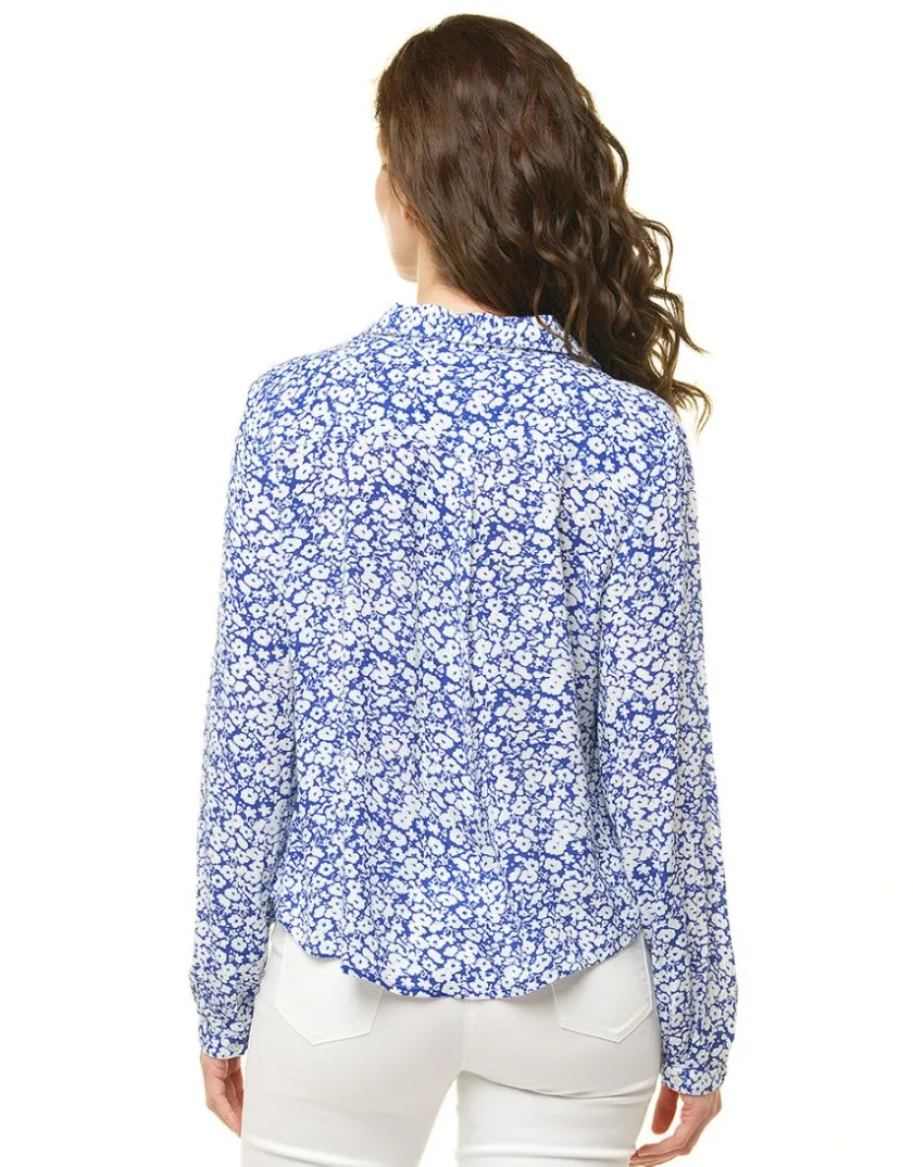 Sale Chemisier bleu fleuri Chemisiers & Blouses|Hauts