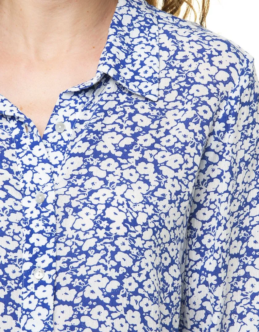 Sale Chemisier bleu fleuri Chemisiers & Blouses|Hauts