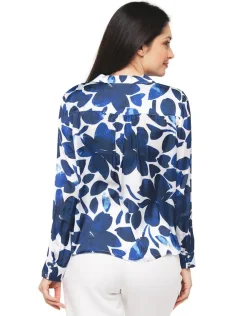 Sale Chemisier bleu fleurs Chemisiers & Blouses|Hauts