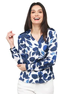 Sale Chemisier bleu fleurs Chemisiers & Blouses|Hauts