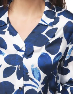 Sale Chemisier bleu fleurs Chemisiers & Blouses|Hauts