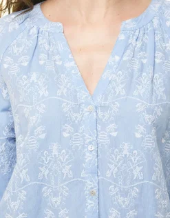 New Chemisier brodé bleu ciel Chemisiers & Blouses|Hauts