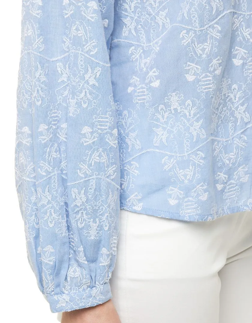 New Chemisier brodé bleu ciel Chemisiers & Blouses|Hauts