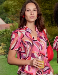 New Chemisier chic motif rose Chemisiers & Blouses|Hauts
