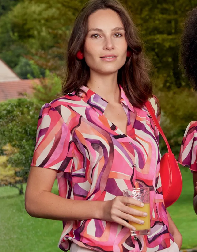New Chemisier chic motif rose Chemisiers & Blouses|Hauts