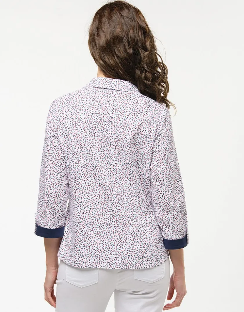 Outlet Chemisier coton fleuri Chemisiers & Blouses|Hauts