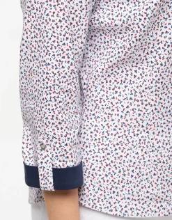 Outlet Chemisier coton fleuri Chemisiers & Blouses|Hauts