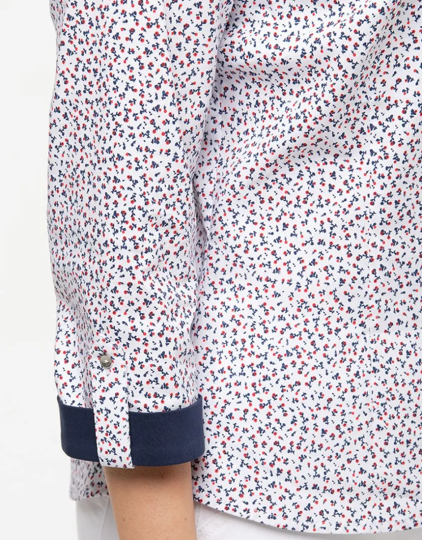 Outlet Chemisier coton fleuri Chemisiers & Blouses|Hauts