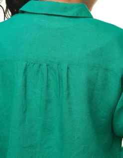 Clearance Chemisier court vert Chemisiers & Blouses|Hauts