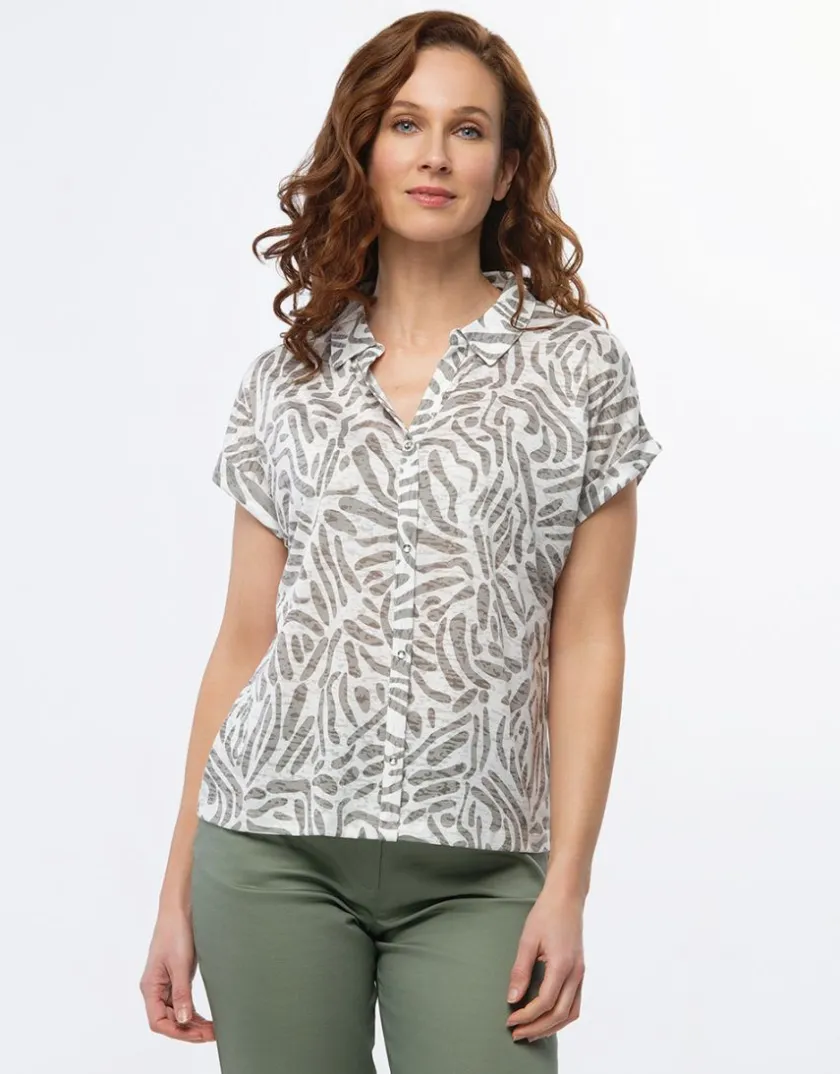 Best Chemisier écru imprimé Chemisiers & Blouses|Hauts