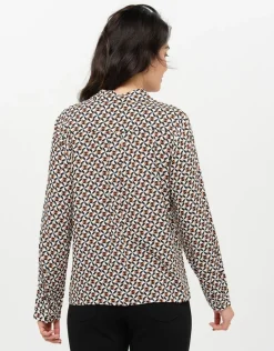 Sale Chemisier écru imprimé Chemisiers & Blouses|Hauts