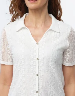 Online Chemisier dentelle écru Chemisiers & Blouses|Hauts