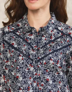 Discount Chemisier fleuri coton Chemisiers & Blouses|Hauts