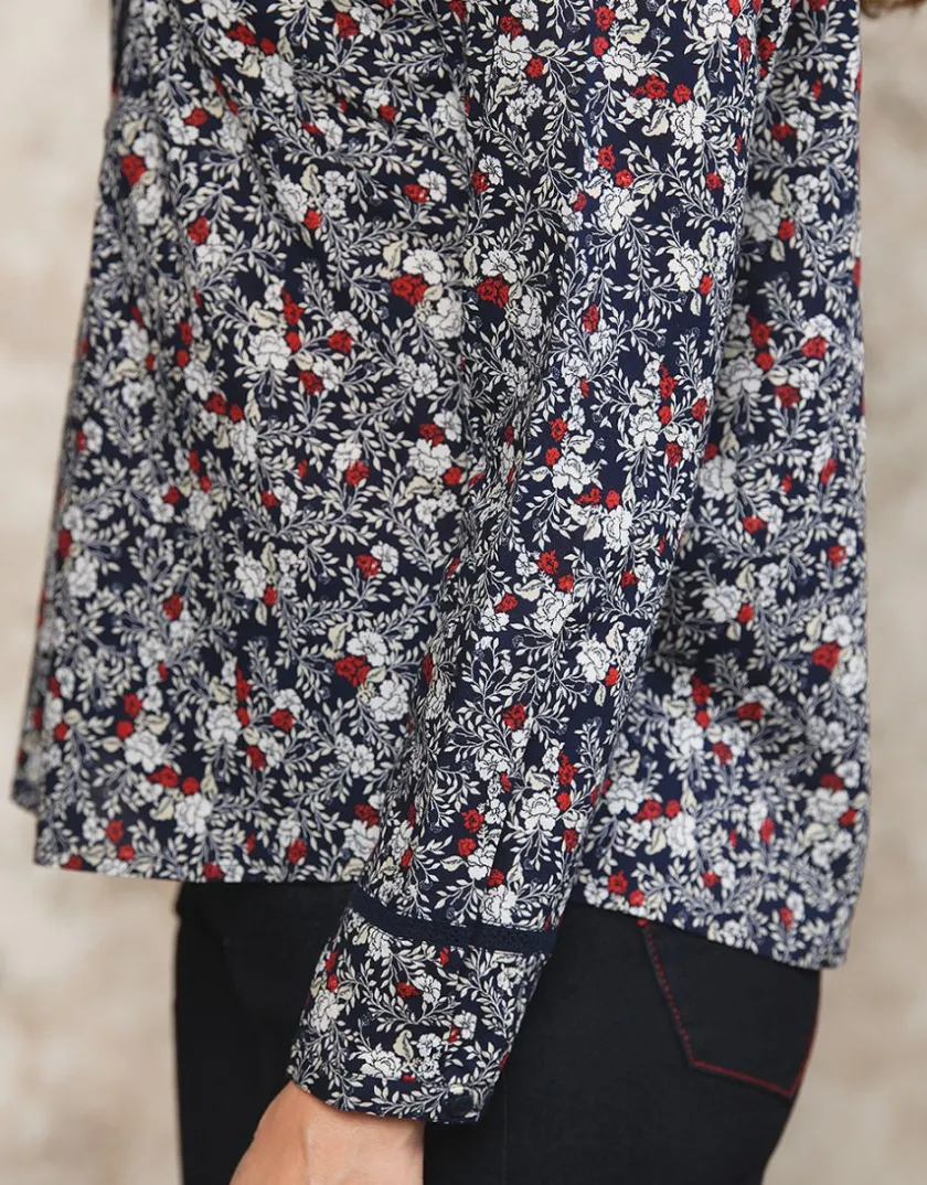 Discount Chemisier fleuri coton Chemisiers & Blouses|Hauts