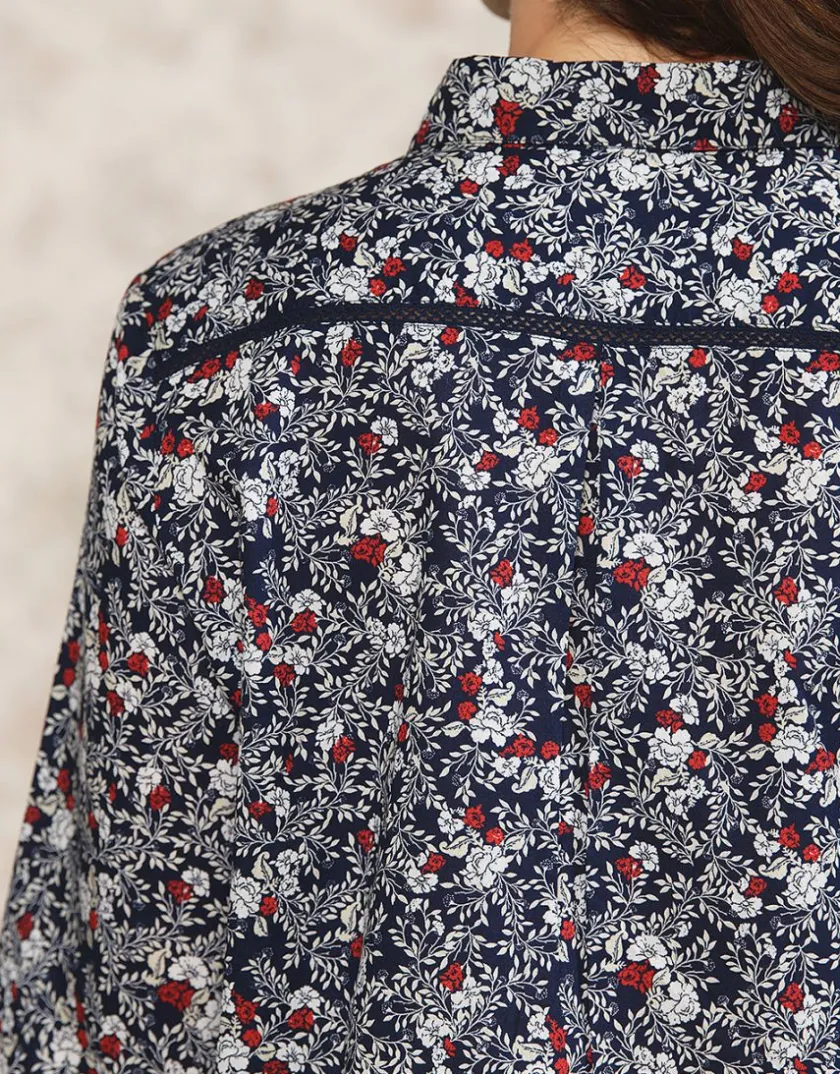 Discount Chemisier fleuri coton Chemisiers & Blouses|Hauts