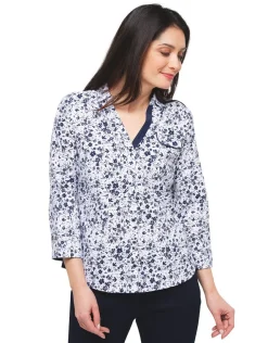Clearance Chemisier imprimé bleu Chemisiers & Blouses|Hauts