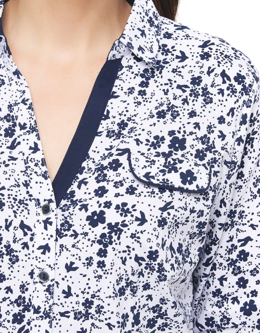 Clearance Chemisier imprimé bleu Chemisiers & Blouses|Hauts