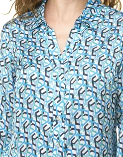 Hot Chemisier imprimé bleu Chemisiers & Blouses|Hauts