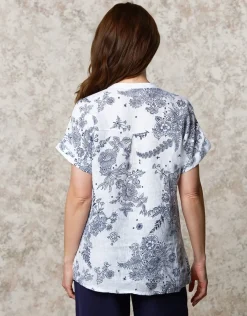 Best Chemisier lin motif bleu Chemisiers & Blouses|Hauts